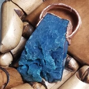 TVD Blue Green Agate Copper Statement Necklace